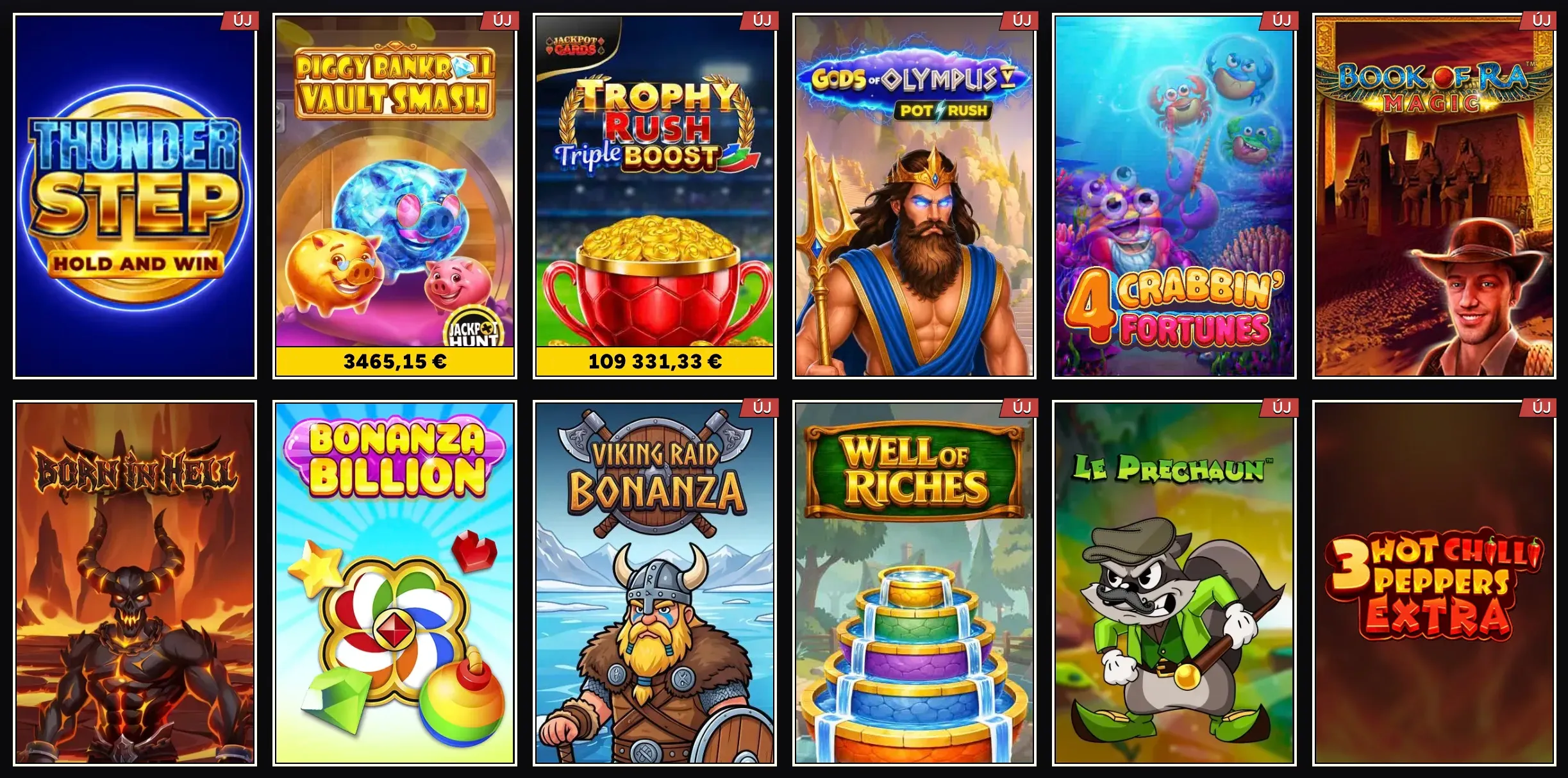 Selection of slot games at Wintino Casino